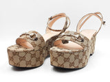 Gucci Gg Supreme Canvas Platform Sandals Size 40 Sd0926ozxdu