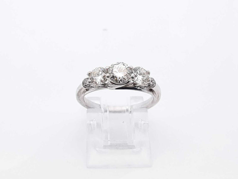 0.94 Cttw Diamond & 14k White Gold Ring With Cert 3.3 Grams Size 5 Fw0625rxzdu