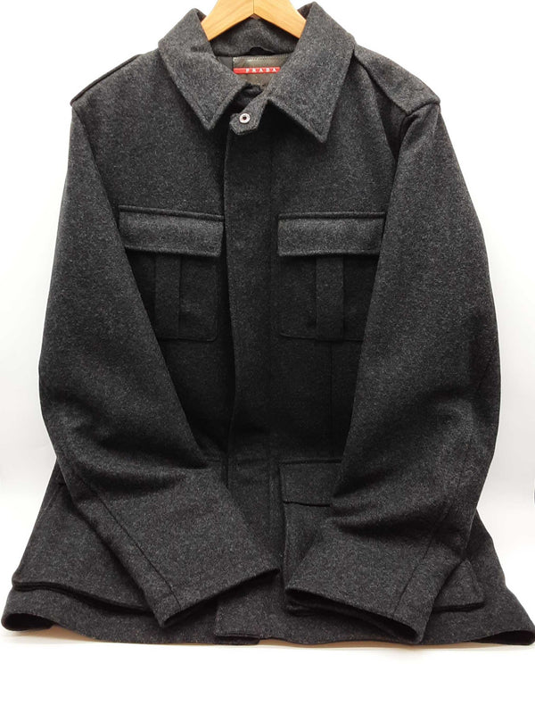 Prada Dark Gray Wool Jacket Size 54 Do0825orxde