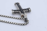 David Yurman 925 Black Diamond Chevron Cross Pendant & Chain 28.6g Eb1024pxzde