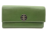 Tiffany & Co. Green Leather Turnlock Wallet With Chain Eb0626lrxde