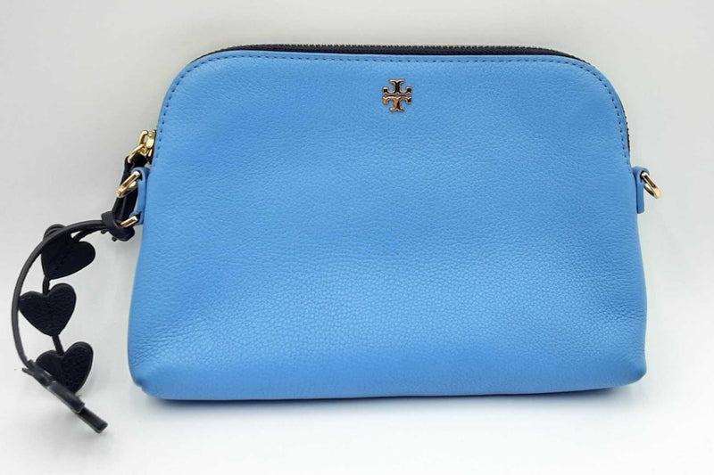 Tory Burch Pebbled Blue Leather Shoulder Bag Eb0724wrdu