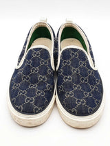 Gucci Tennis 1977 Gg Jacquard Denim Slip On Sneakers Size 6 Eb0726oxzde