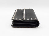Valentino Garavani Rockstud Flap Wallet With Chain In Black Leather Fw0925pzxdu