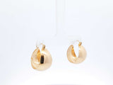 18k Yellow Gold Wide Tapered Hoop Earrings 4.8 Grams Fw0826orzdu