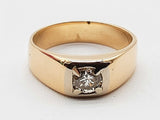 0.50 Carats Natural Diamond 14k Two Tone Gold 8.3g Ring Size 9.5 Do0726ecxde