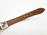 Fendi Ff Brown Coated Canvas Leather Reversible Bracelet Do0925oxzde