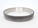John Hardy Rata Woven Link Reversible Bracelet In Sterling Silver 39.3 Grams 7 Inch Fw0626wxzdu