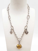 Judith Ripka Pale Yellow Citrine 0.925 Silver Chain Necklace 17.5 Do0426lorde
