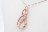 10k Rose Gold Diamond Pendant Necklace 2.8 Grams 22 Inch Eb0326lxzsa