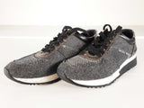 Michael Kors Allie Trainer Dark Charcoal Flannel Sneakers Size 5.5 Sd0126lrde
