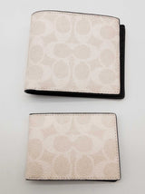 Coach 3 In 1 White Creme Signature Coated Canvas Wallet Do1025wxde