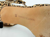 Manolo Blahnik Peep Toe Pumps In Leopard Print Suede Size Eu 35 Us 5 Fw0725rxdu