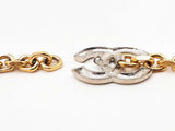 Chanel Cc Logo Silver-tone Belt Buckle & Gold-tone Chain Belt Fw0725ixzdu