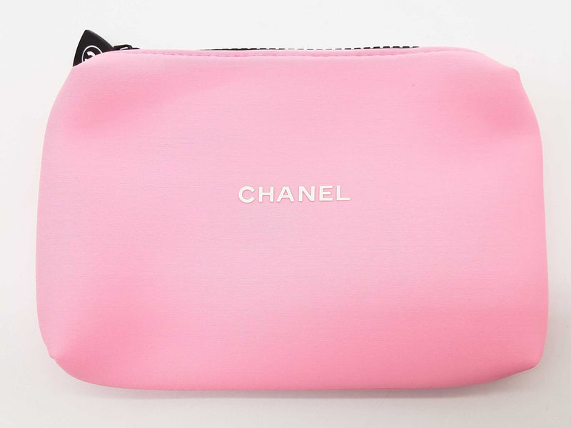 Chanel Vip Neon Pink Neoprene Cosmetic Bag Do0225oxde