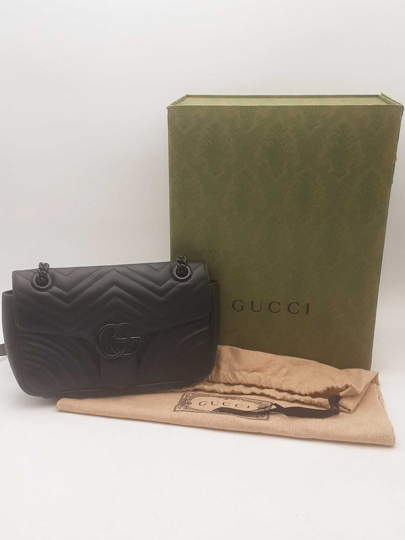 Gucci Gg Marmont Medium Black Shoulder Bag Sd0625irzsa