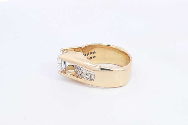 Lab Grown Center Diamond 1.84ctw Ring In 18k Yellow Gold 16.9g Eb0324lixzsa