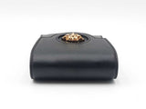Versace La Medusa Phone Holder Mini Bag In Black Grained Leather Fw01026lordu