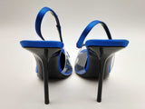 Saint Laurent Frida Chica Slingback Blue Satin Heel Size Eu 38.5 Do0924lwxde