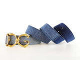 Dolce & Gabbana Dg Girls Belt In Denim And Barocco Buckle Size 85/34 Fw1125orxde