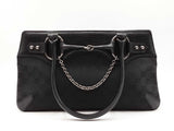 Gucci Horsebit Chain Bag In Black Monogram Canvas & Leather Fw0626lordu