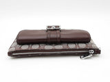 Coach Ashton Wristlet In Oak & Maple Signature Jacquard Fw0726pzdu