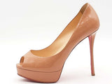 Christian Louboutin Lady Peep Patent Beige Size 9 Aa0826lrzsa