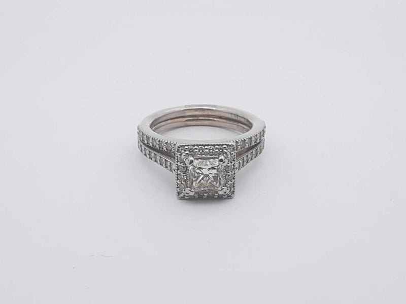 1.10ctw 14k White Gold 6.1 Grams Ring Size 6 Sd0525srzsa