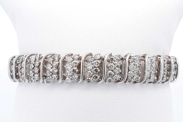 6.48ctw Diamond Bracelet In 10k White Gold 19.3 Grams 7 Inch Eb0225lrrxsa