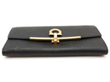 Salvatore Ferragamo Gancini Black Leather Continental Wallet Do0525oorde