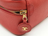 Chanel Red Caviar Leather Vanity Case Eb1225prxde