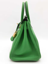 Hermes Birkin 25 Bambou Green Swift Gold Hardware Handbag Do1225lirxzde