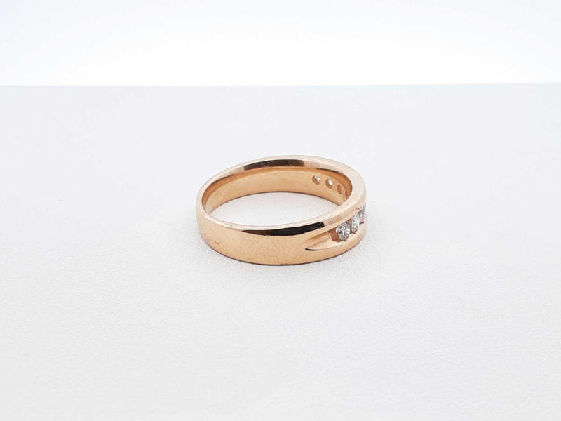 0.80 Cttw Channel-set Diamond & 14k Yellow Gold Ring 5.6 Gram Size 8 Fw0825pzxdu