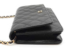 Chanel Quilted Caviar Black Leather Wallet On Chain Eb1026lxxzde