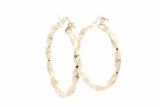 18k Yellow Gold Twisted Hoop Earrings 1.9 Grams Eb0926lrxsa