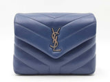 Yves Saint Laurent Loulou Toy Bag In Quilted Denim Blue Leather Fw0926wrxdu