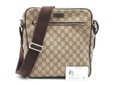 Gucci Flat Messenger Bag In Beige & Ebony Gg Supreme Coated Canvas Fw0826oxzdu