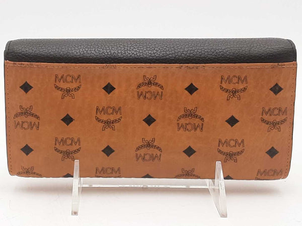 Mcm Canvas Leather Trifold Wallet Brown Aa1025ixsa