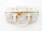 Louis Vuitton Speedy 20 In Latte & Candy Blue Giant Monogram Empreinte Leather