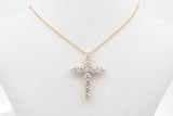0.77cttw Lab Grown Diamond Cross Pendant Necklace 14k Yellow Gold 3g Eb0326rrxsa