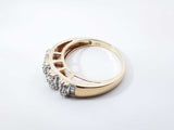 0.27 Cttw Diamond & 10k Yellow Gold Multi Row Cocktail Ring 3.6 Grams Size 7 Fw0726pxzdu