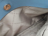 Michael Kors Lynn Brown Signature Blue Saffiano Crossbody Satchel Do0225rxde