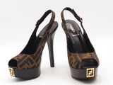 Fendi Fendi Fendista Zucca Heel Brown Size 37.5 Aa0826rzsa