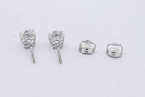 2.0cttw Lab Grown Diamond Stud Screwback Earrings 14k White Gold 1.1g Eb326wcrsa