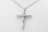 0.55cttw Lab Grown Diamond Cross Pendant Necklace 14k White Gold 2.7g Eb326rxzsa