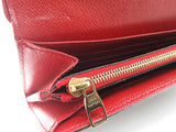 Louis Vuitton Sarah Retiro Brown Monogram Cherry Red Leather Wallet Do0926wxzde