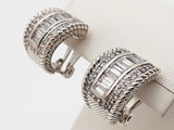Judith Ripka Cz 0.925 Sterling Silver Clasp Earrings Do1125wxde