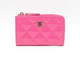 Chanel Matelassé Hot Pink Patent Leather Coin Case Fw0225oxzdu