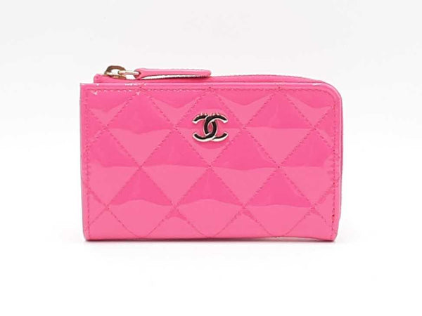 Chanel Matelassé Hot Pink Patent Leather Coin Case Fw0225oxzdu