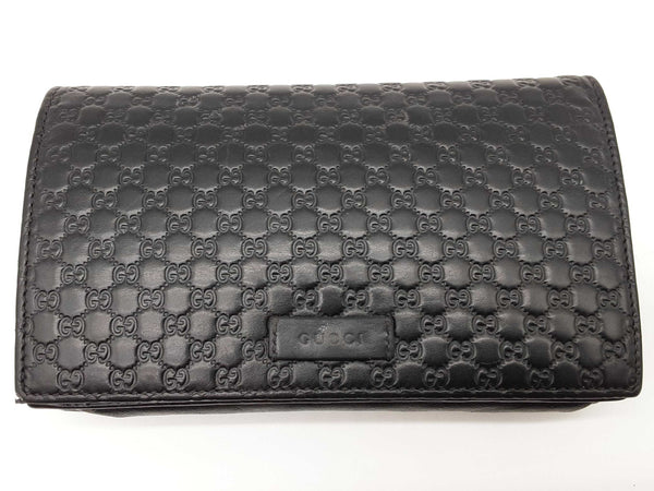 Gucci Black Microguccissima Leather Crossbody Wallet Do0625lxzde